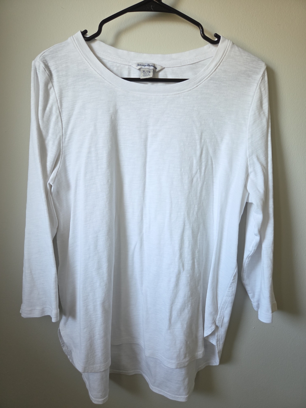 Tommy Bahama White Long Sleeve Crewneck Top